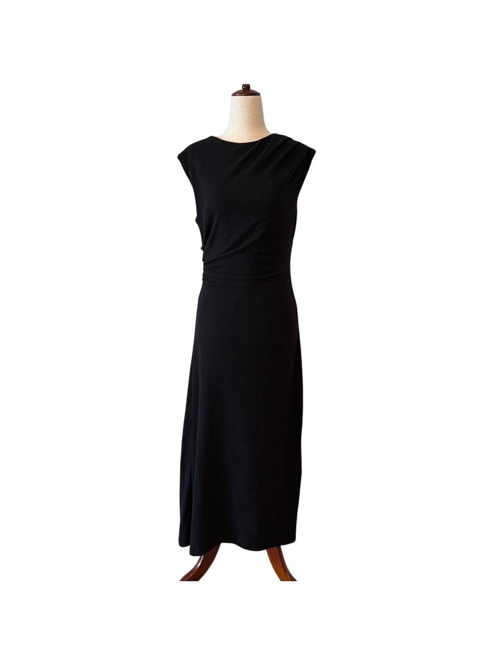 NWOT ASTR The Label Drape Sleeveless Midi Dress, Black, Size Small